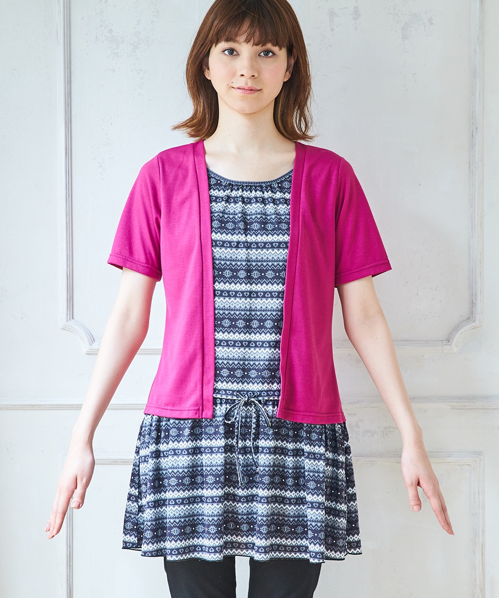 nissen 叠穿风针织长上衣 (日本女装大尺码)